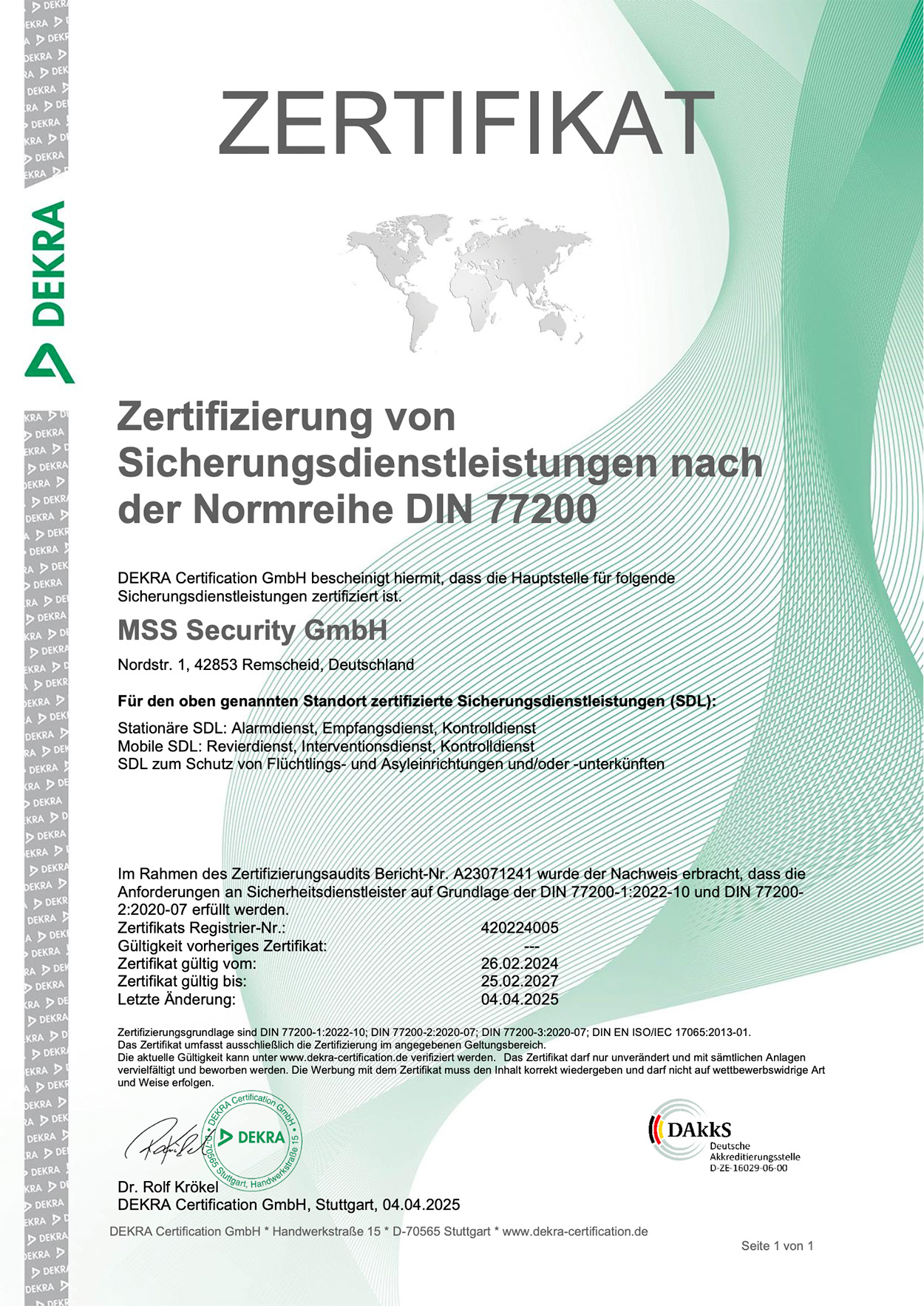 DIN 77200 Zertifizierung 2025