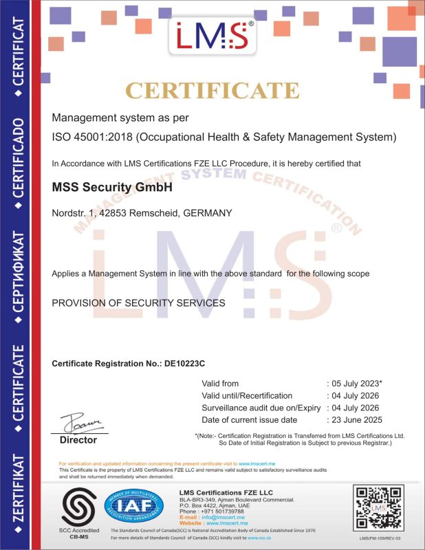 DE10223C MSS Security GmbH